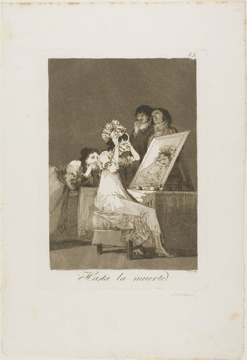 Inntil døden, plate 55 fra Los Caprichos av Francisco Jose de Goya y Lucientes