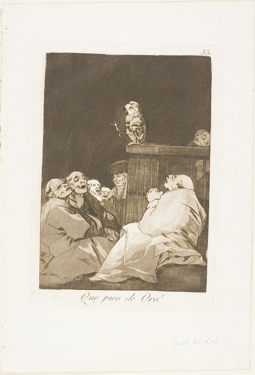 What a Golden Beak!, plate 53 fra Los Caprichos av Francisco Jose de Goya y Lucientes
