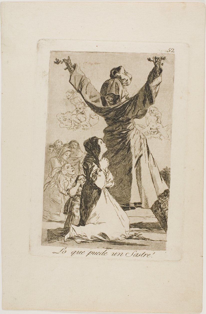 What a Tailor Can Do!, plate 52 fra Los Caprichos av Francisco Jose de Goya y Lucientes