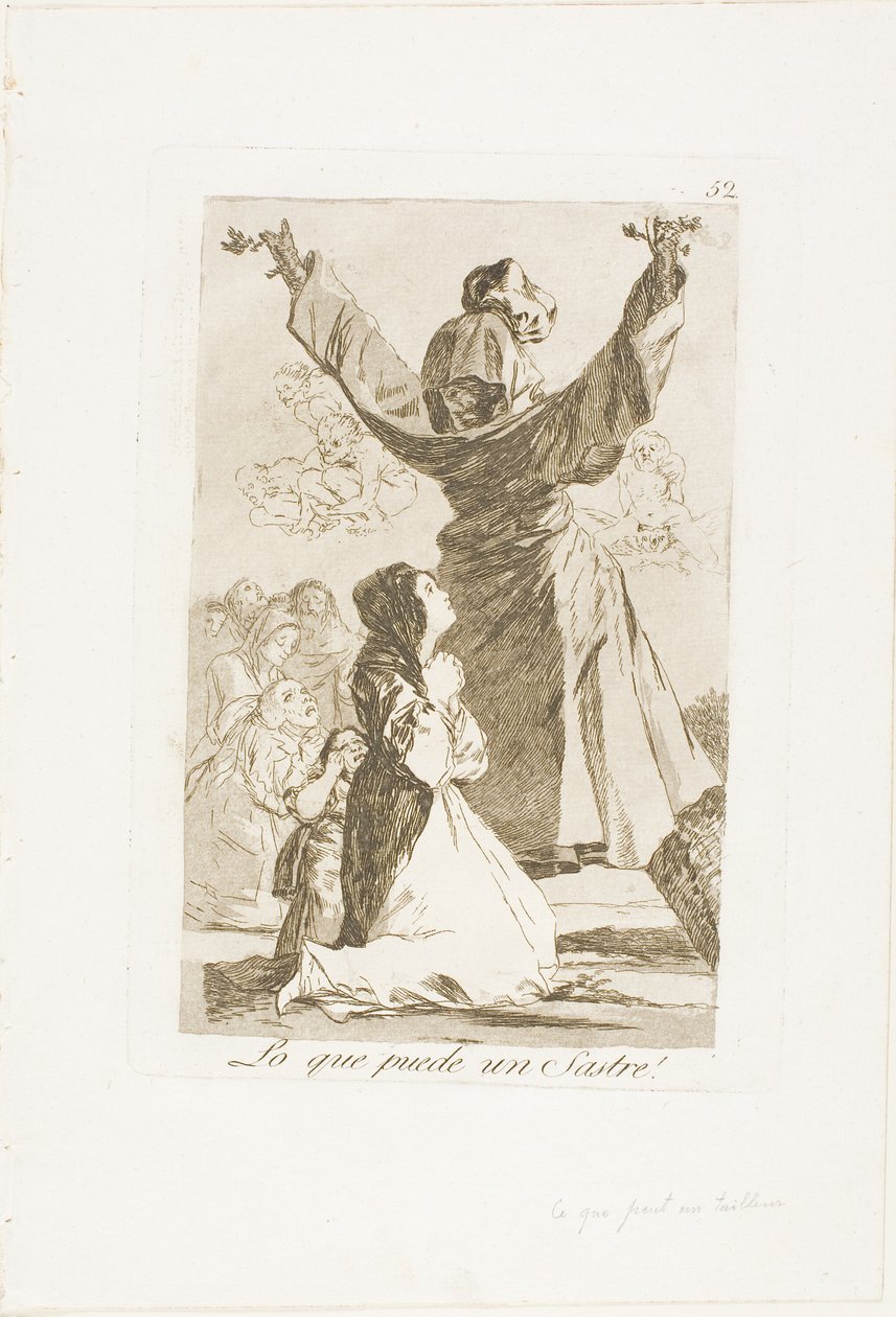 What a Tailor Can Do!, plate 52 fra Los Caprichos av Francisco Jose de Goya y Lucientes