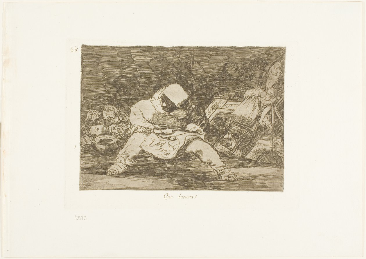 Hvilken galskap!, plate 68 fra The Disasters of War av Francisco Jose de Goya y Lucientes