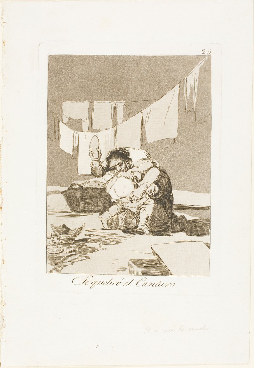 Ja, He Broke the Pot, tallerken 25 fra Los Caprichos av Francisco Jose de Goya y Lucientes