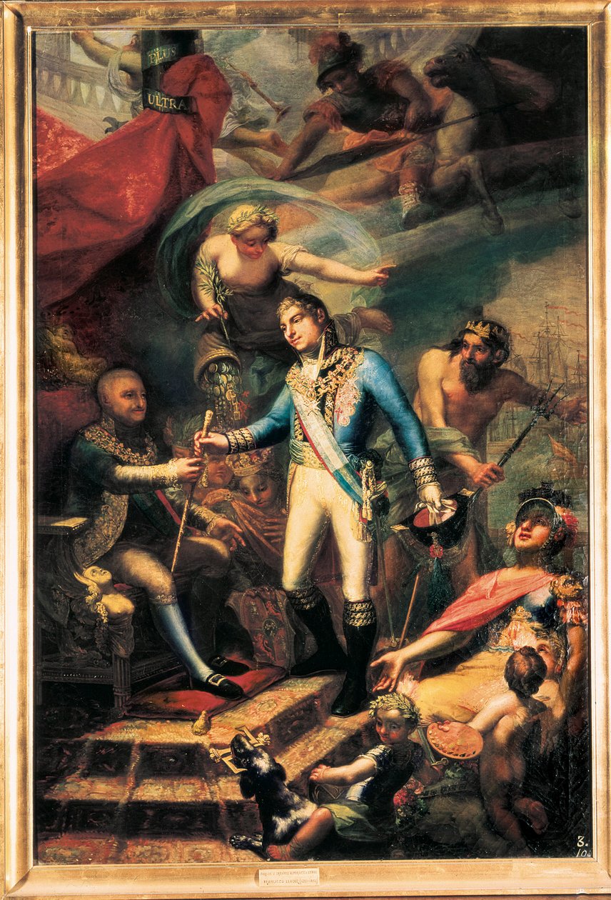Charles IV av Spania (1748–1819) utnevner Manuel Godoy (1767–1851) til admiral for marinen av Francisco Llacer y Valdermont