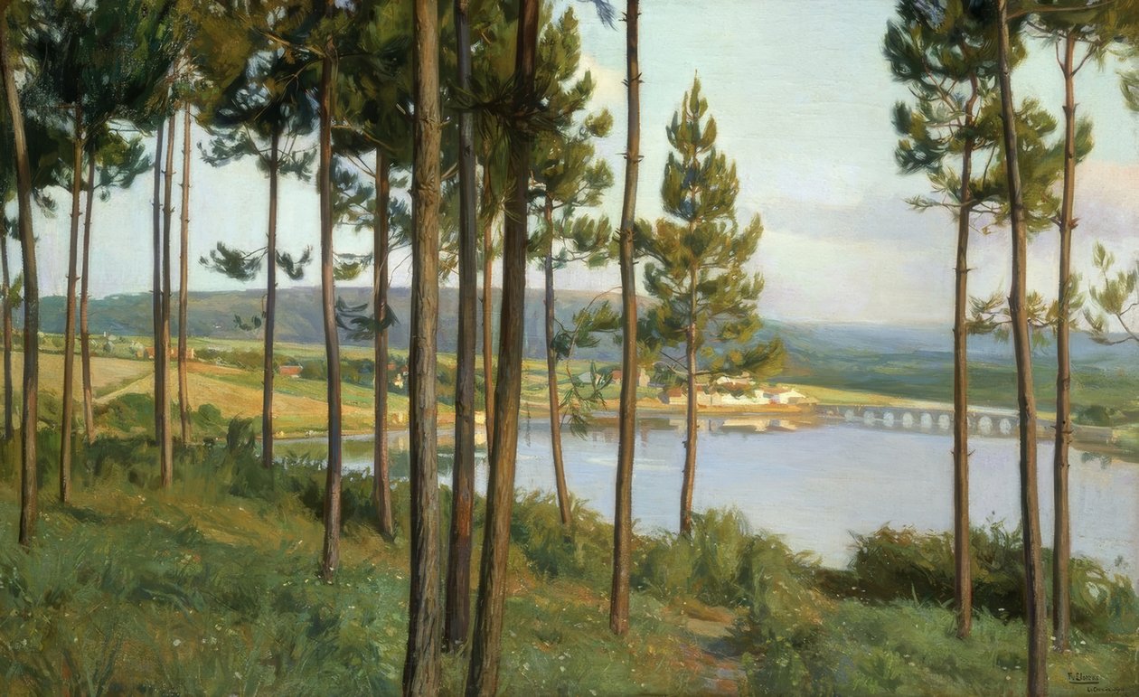 Ria del Burgo-Oil / Canvas av Francisco Llorens Diaz
