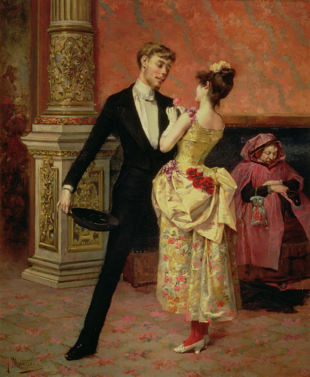 Foajeen til Lyceum Theatre (olje på lerret) av Francisco Masriera y Manovens