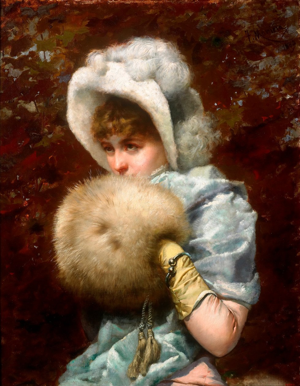 Winter (Hiver) - Maleri av Francesco Masriera y Manovens (1842-1902) - 1882 - Olje på lerret - 79x62 - Museu Nacional d