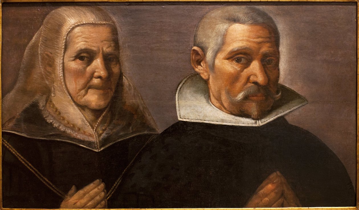 Portrett av et par i bedende alder. Maleri av Francisco Pacheco (1564-1644), cirka 1630. Museum of Fine Arts i Sevilla, Spania. av Francisco Pacheco