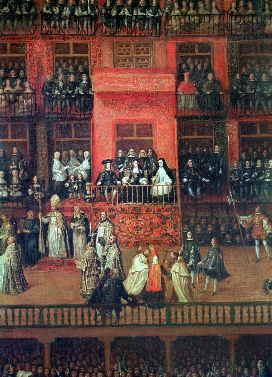 Auto de Fe på Plaza Mayor, Madrid, 30. juni 1680 (detalj) av Francisco Rizi