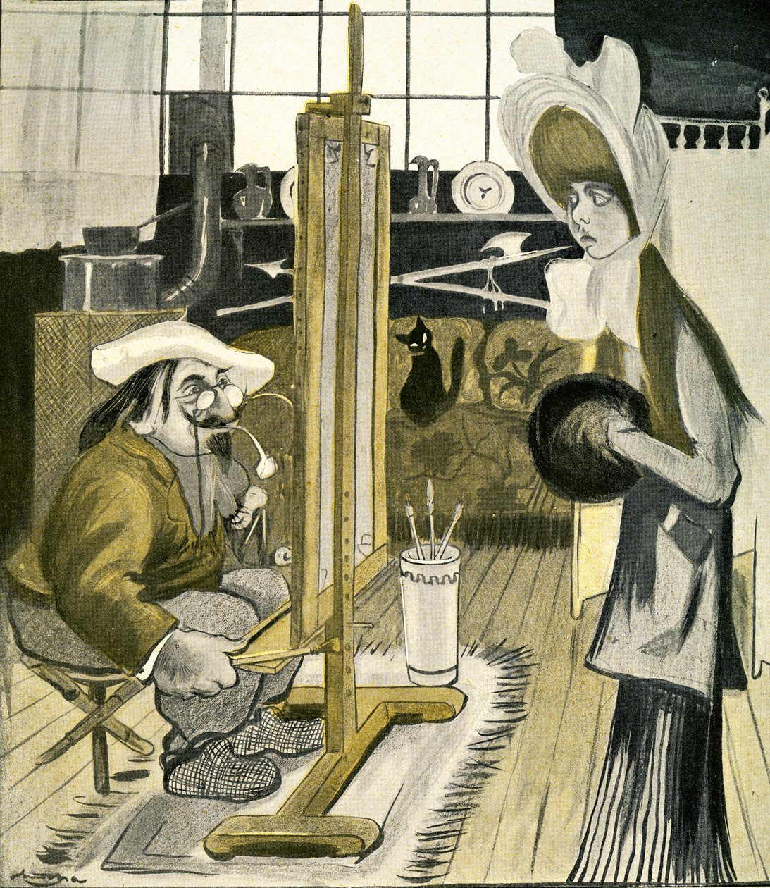 En ung engelsk kvinne poserer for en fransk kunstner, 1903 av Francisco Sancha y Lengo