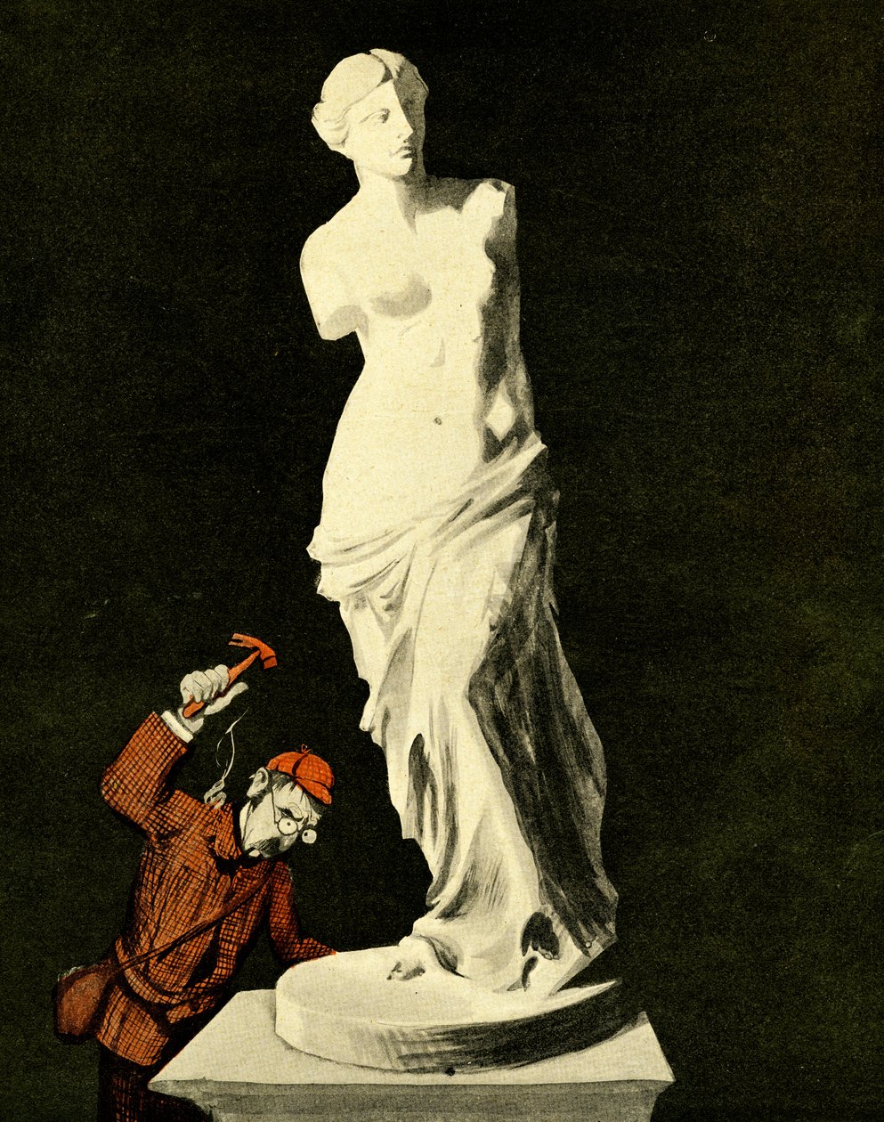 En ukulturert engelskmann brøyter bort på Venus de Milo, 1903 av Francisco Sancha y Lengo