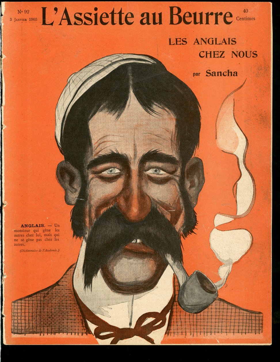 Omslag til "" The Butter Plate"", nummer 92, Satirical in Colors av Francisco Sancha y Lengo