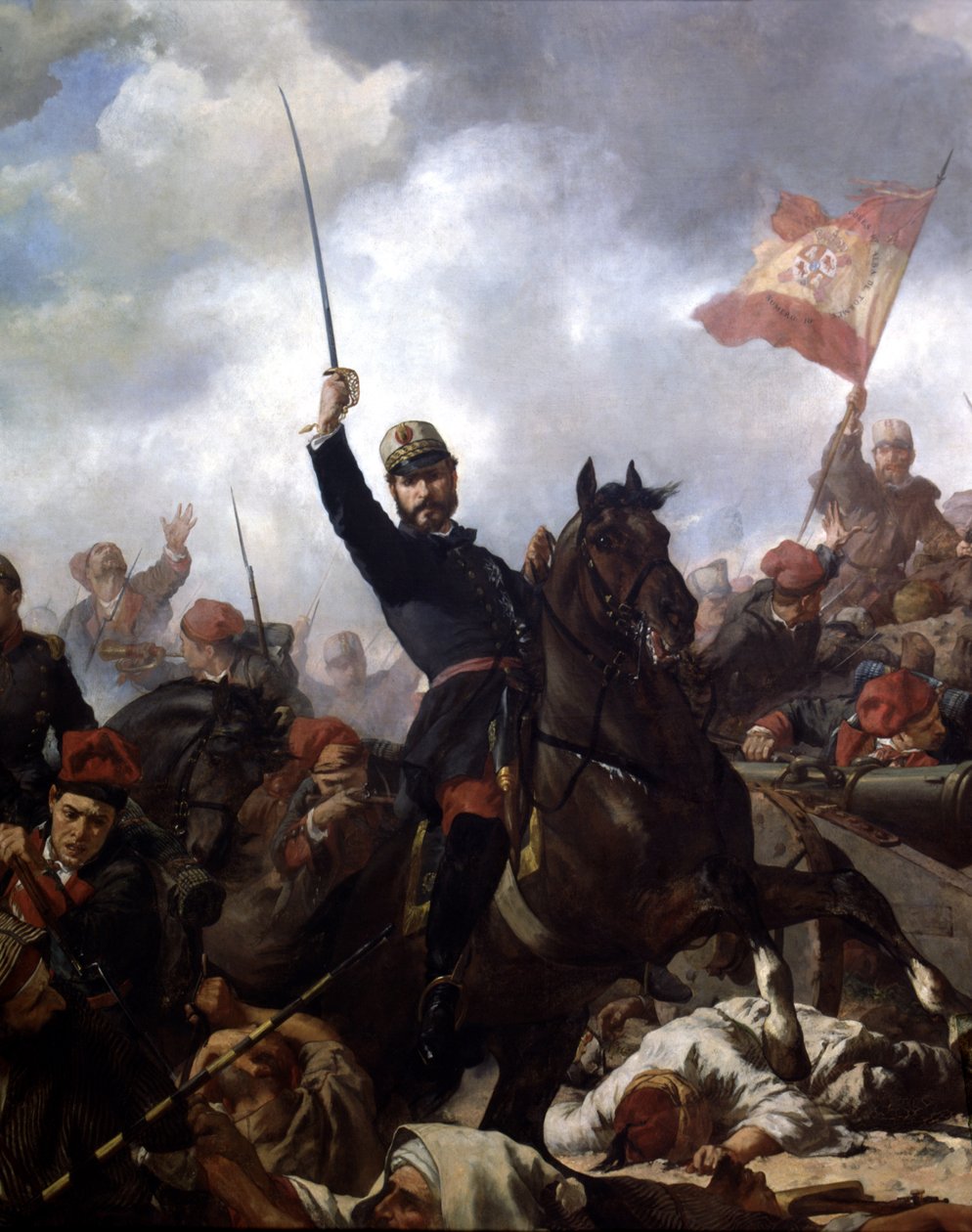 General John Prim og Prats (1814–70) i ​​slaget ved Tetouan i av Francisco Sans y Cabot