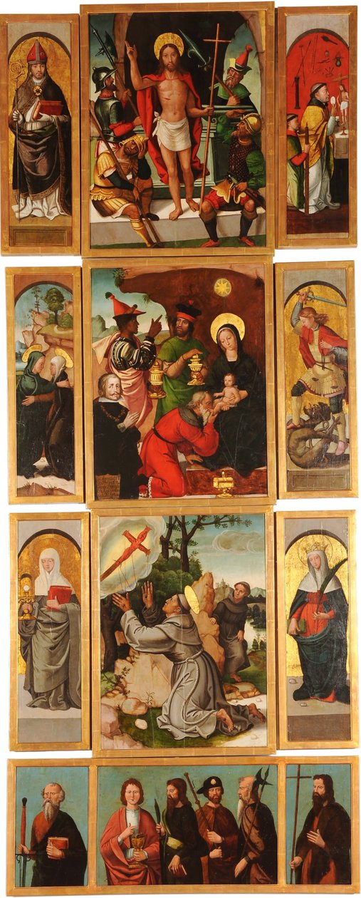 Altertavle av de hellige Anne og erkeengelen Michael Høyre panel av Francisco de Comontes