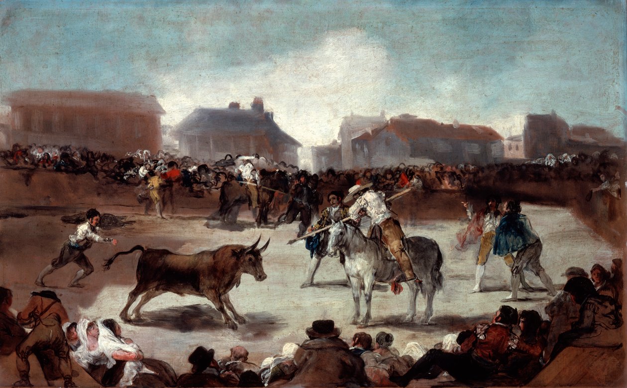 En landsby tyrefekting, c1812-1814 av Francisco de Goya