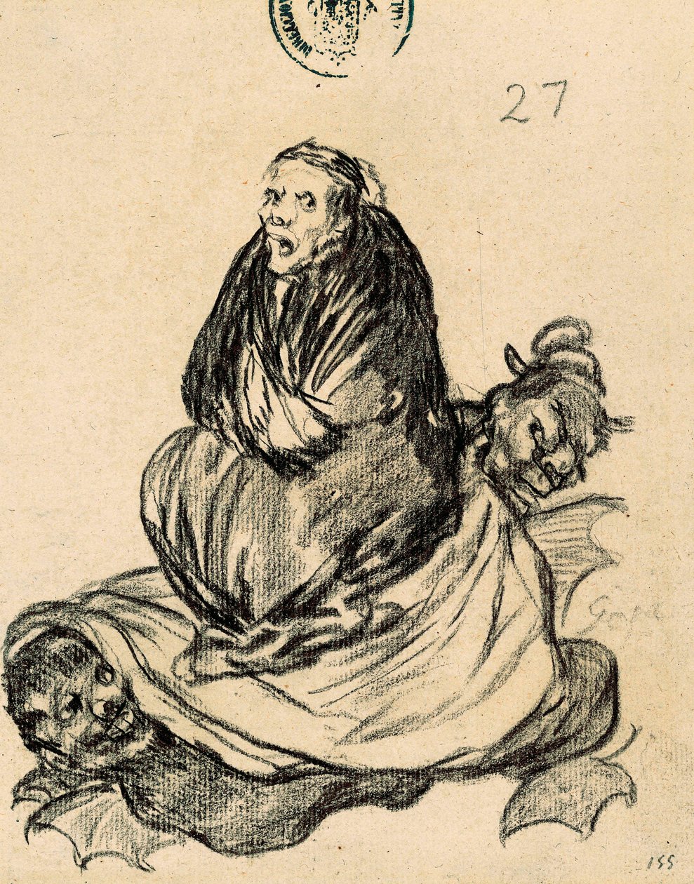 En heks på reise av Francisco de Goya