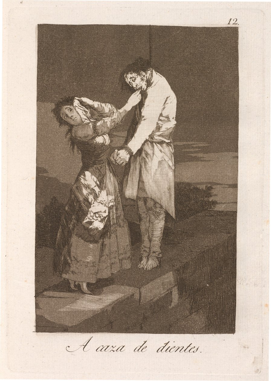 A caza de dientes (ut på jakt etter tenner) av Francisco de Goya