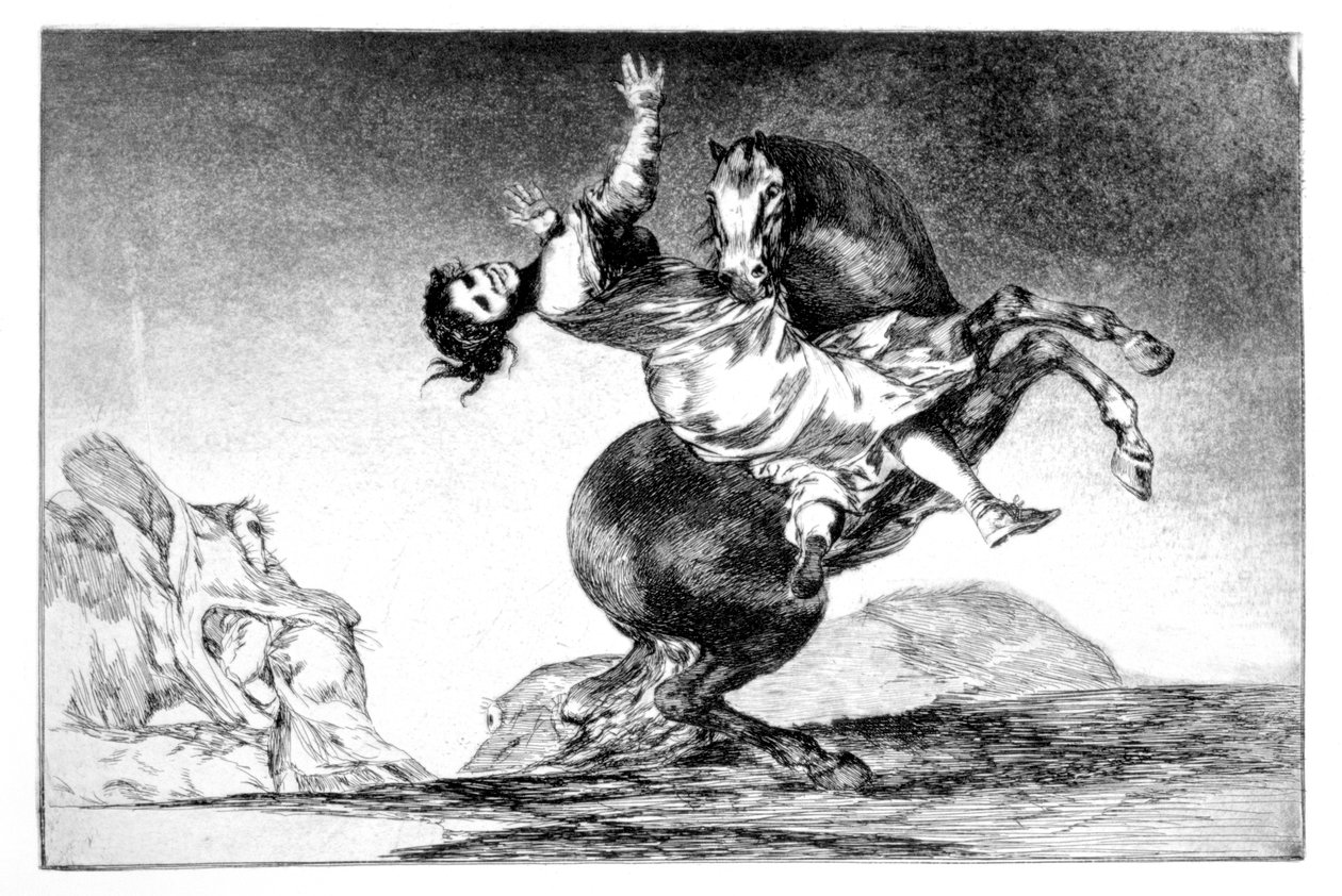 Bortfører hest, 1819-1823 av Francisco de Goya