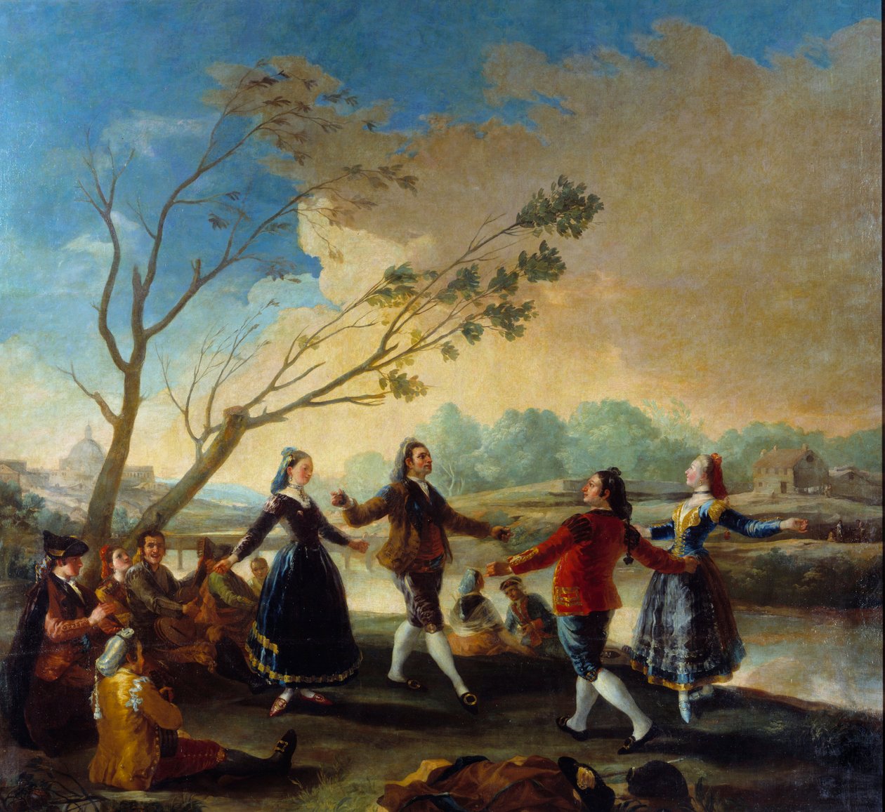 Ball på kanten av Manzanares. Maleri av Francisco De Goya (1746-1828) av Francisco de Goya
