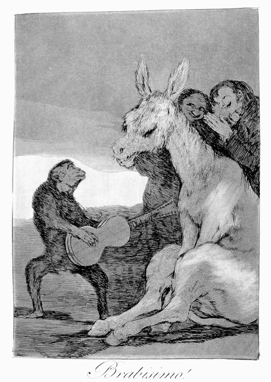 Bravo! En karikatur av musikalske kvelder, 1799 av Francisco de Goya