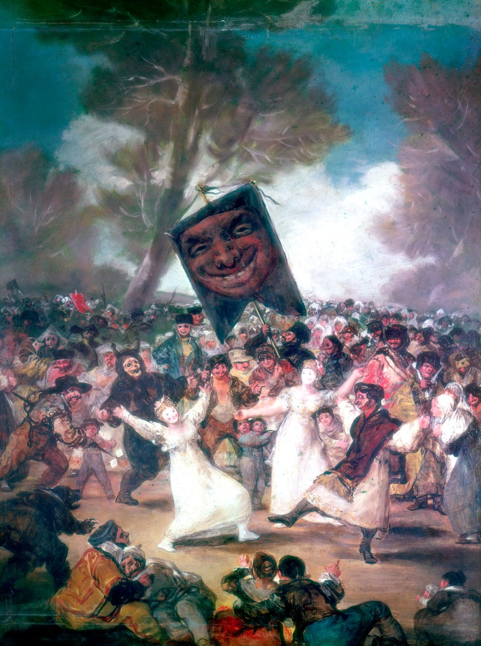 Oksekamp i en landsby, 1812-1814 av Francisco de Goya