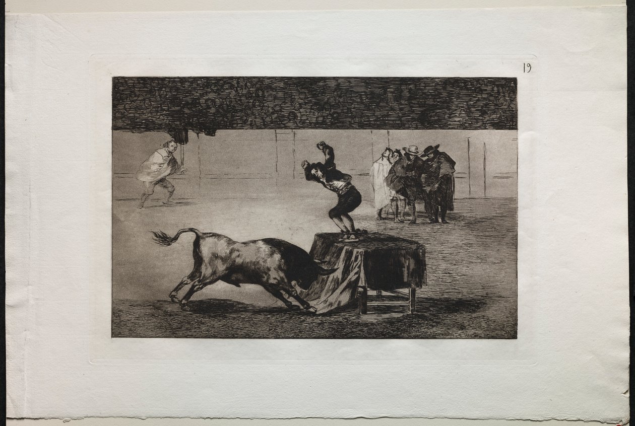 Bullfights: Another Madness of his in the Same Ring, 1876. av Francisco de Goya