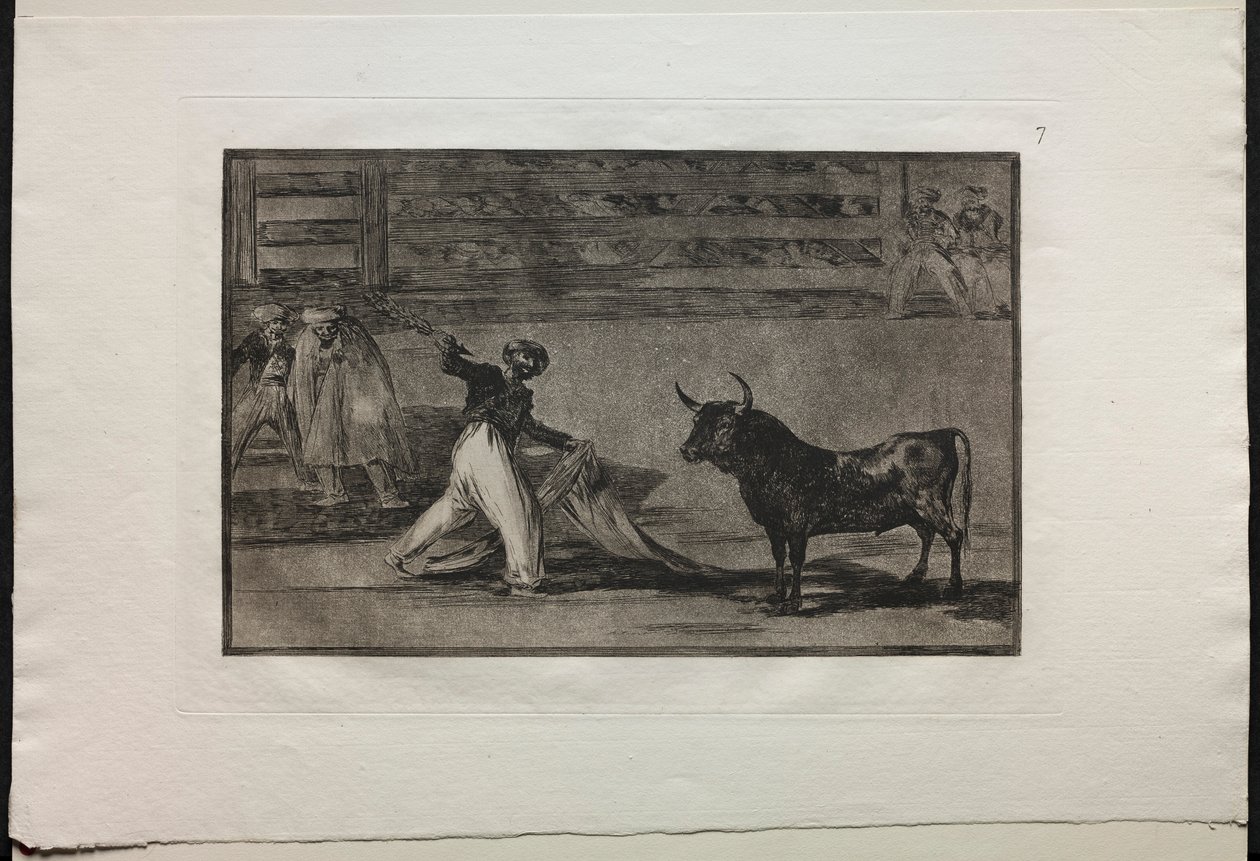 Bullfights: Origin of the Harpuons or Banderillas, 1876. av Francisco de Goya