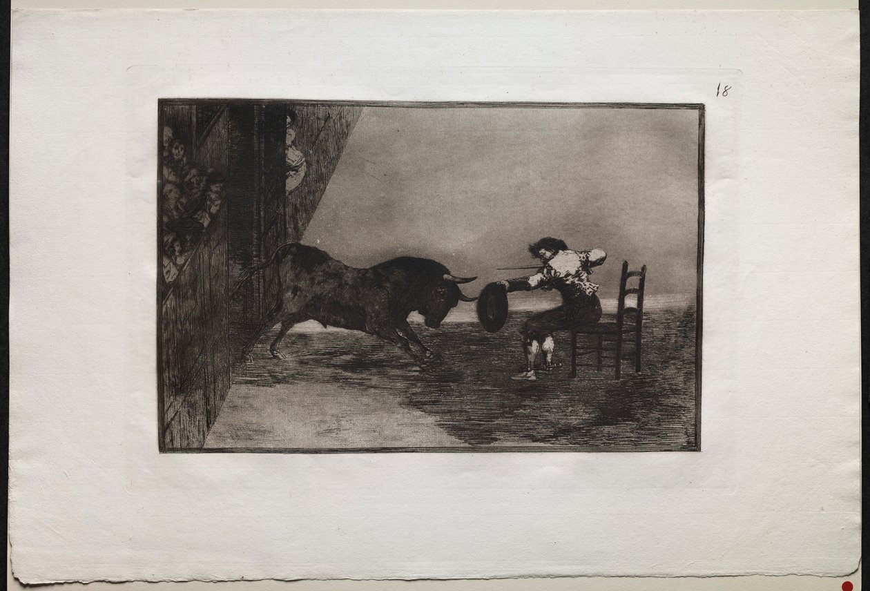 Tyrekamp: The Daring of Martincho in the Ring at Saragossa, 1876. av Francisco de Goya