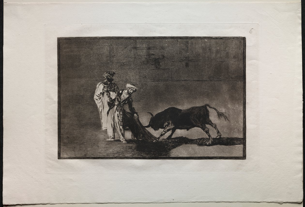 Bullfights: The Moors Make a Different Play in the Ring Calling the Bull with the Burnous av Francisco de Goya
