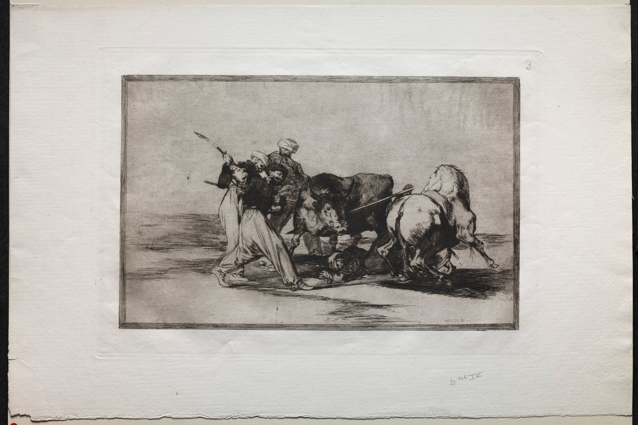 Tyrekamp: Maurerne slo seg ned i Spania og ga opp Koranens overtro, 1876. av Francisco de Goya