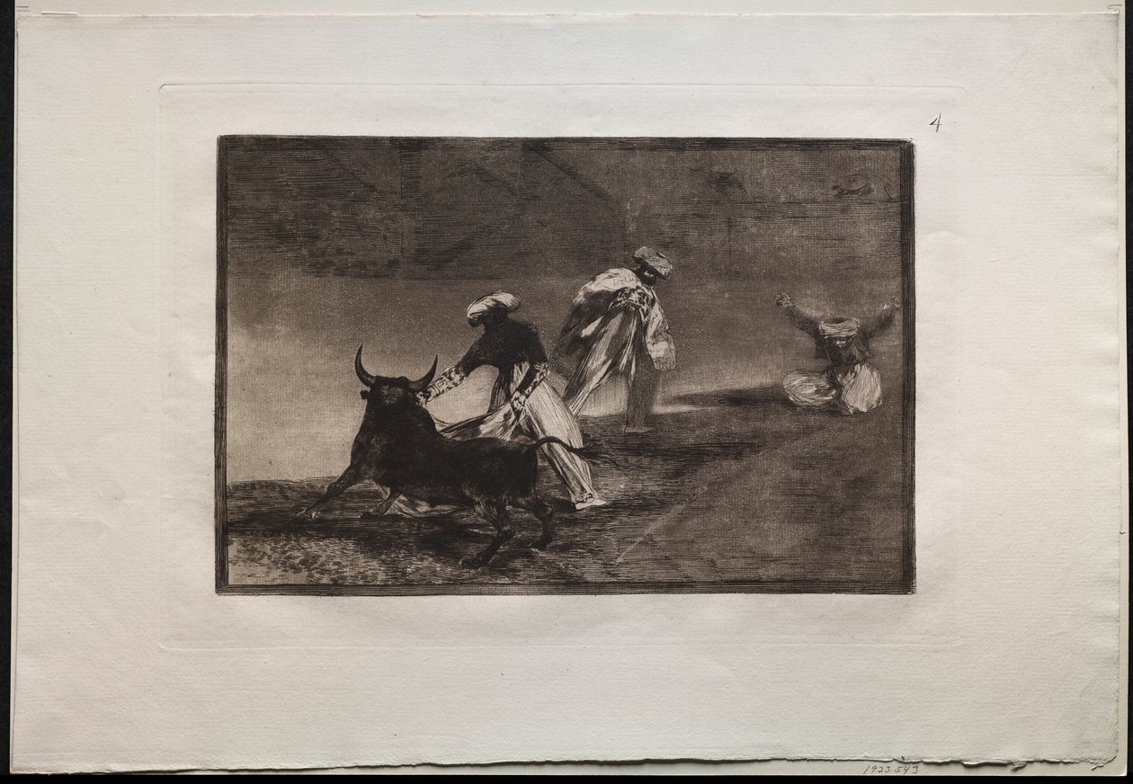 Tyrefekting: De spiller en annen med Kapp i en innhegning av Francisco de Goya