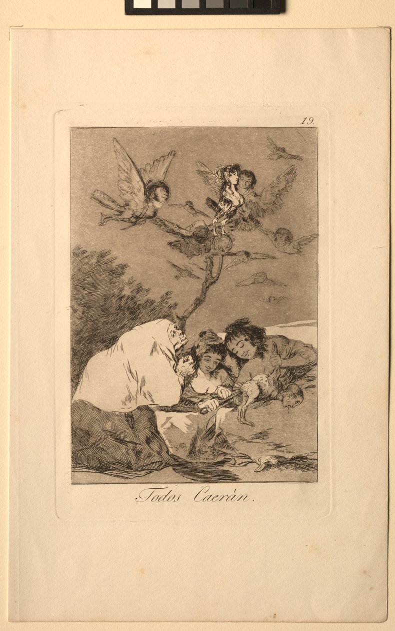 Caprichos: All Will Fall. av Francisco de Goya