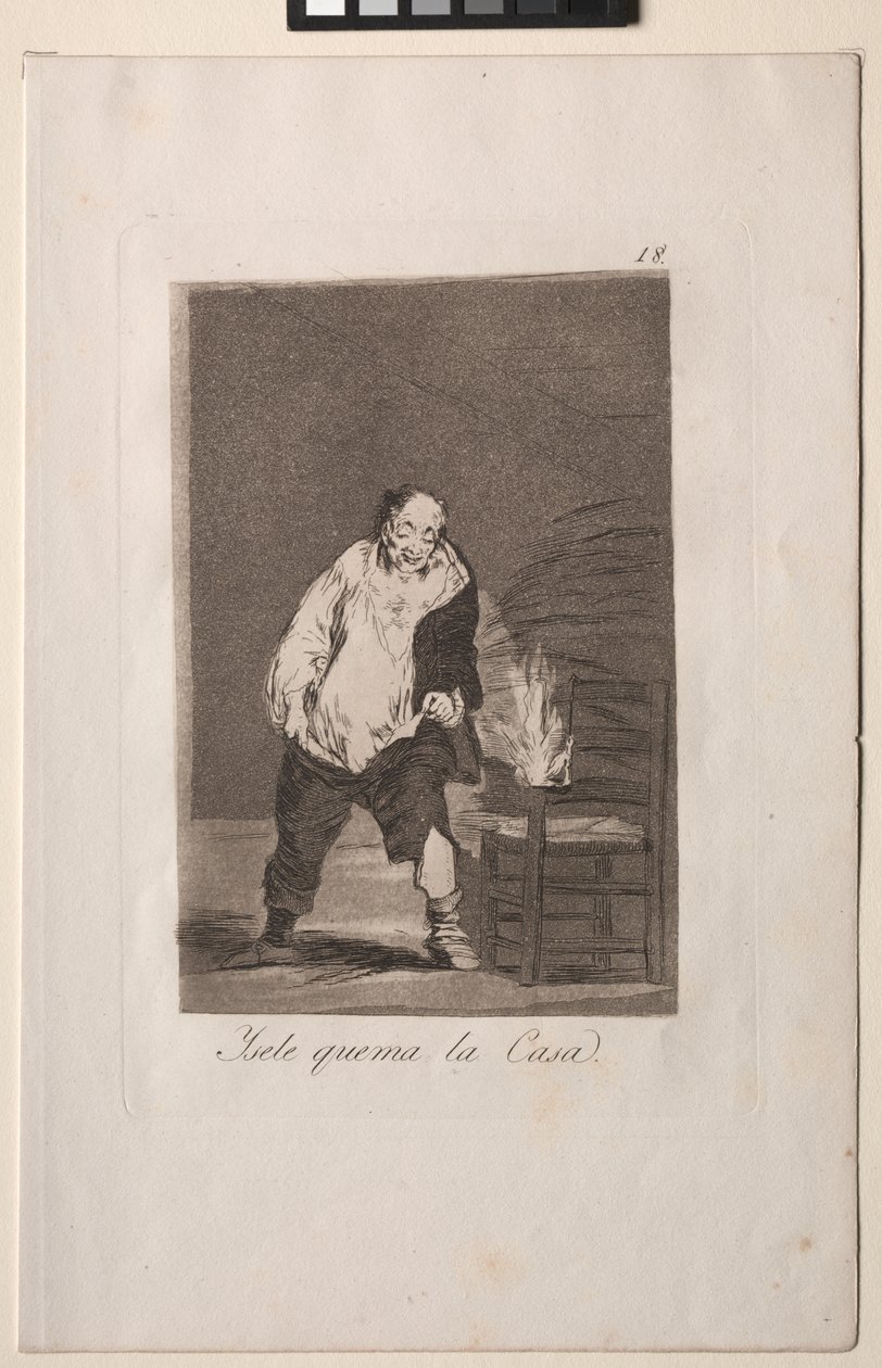 Caprichos: Og huset hans står i brann. av Francisco de Goya