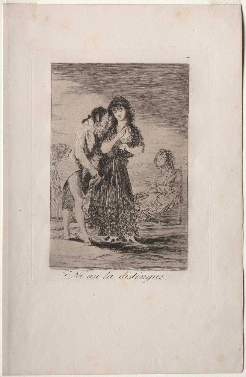 Caprichos: Selv dermed kan han ikke få henne ut. av Francisco de Goya