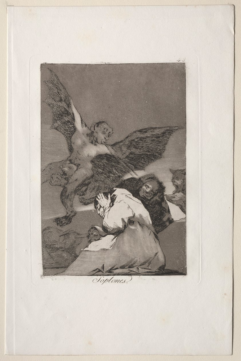 Caprichos: Tale-Bearers-Blasts of Wind. av Francisco de Goya