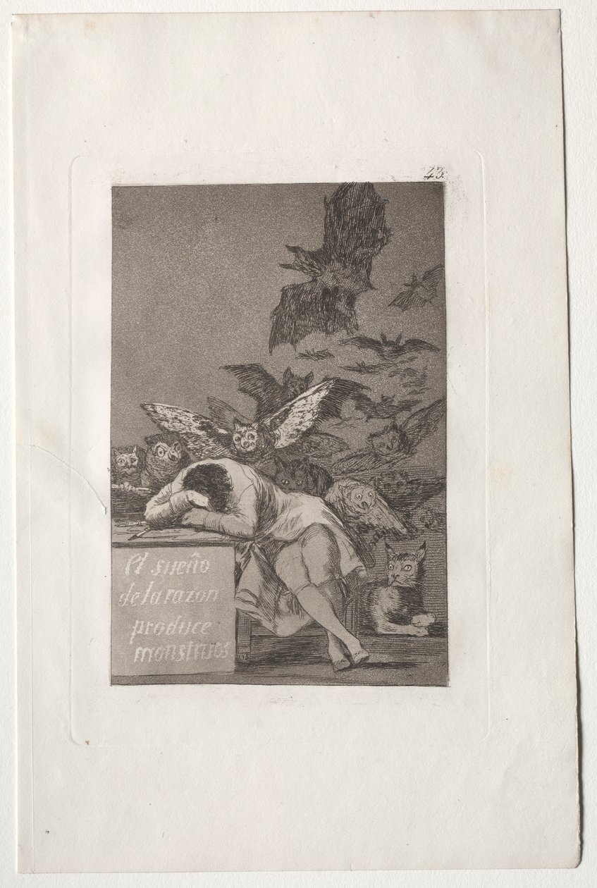 Caprichos: The Sleep of Reason Produces Monsters. av Francisco de Goya