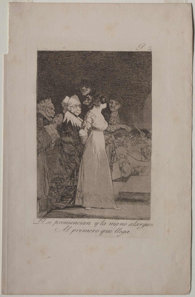 Caprichos: De sier ja og gir hånden til den som kommer først.. av Francisco de Goya