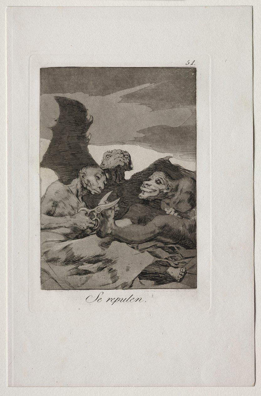 Caprichos: De pusser opp. av Francisco de Goya