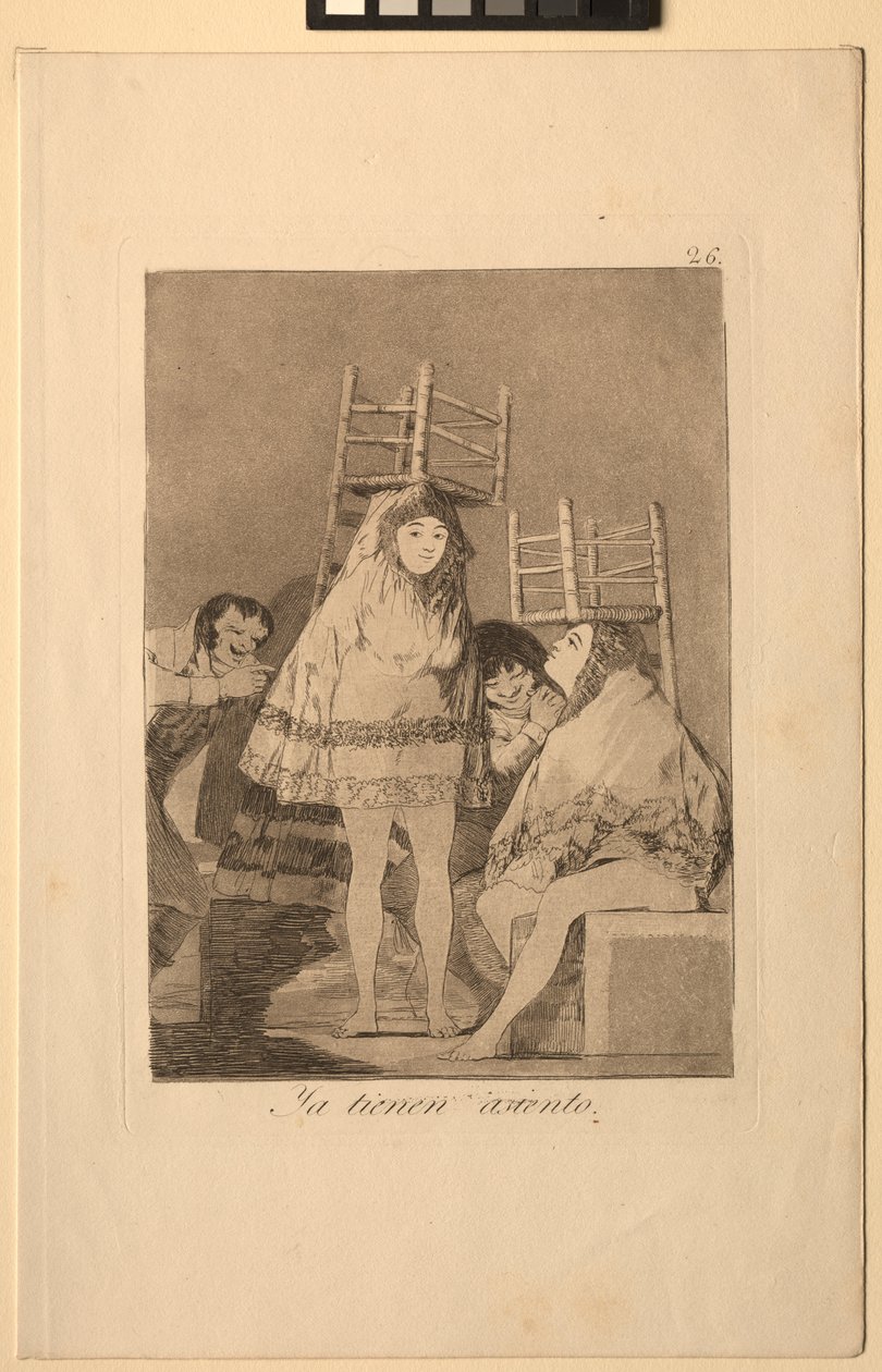 Caprichos: De har allerede fått plass o.n. bunn. av Francisco de Goya