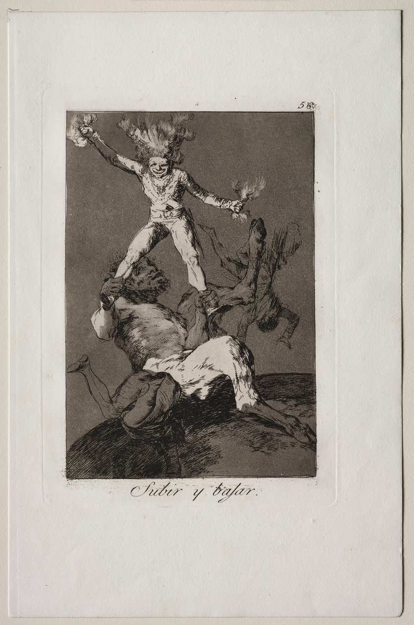 Caprichos: Å stige og å falle. av Francisco de Goya