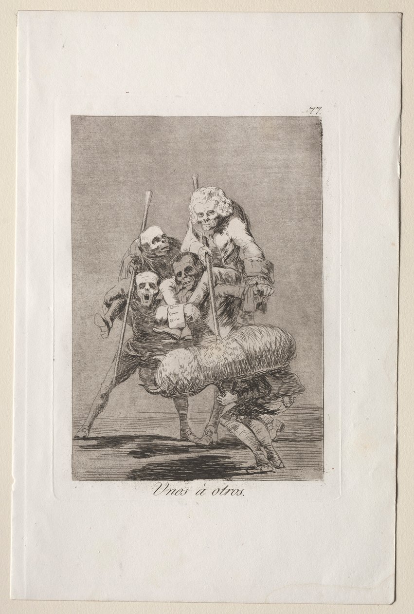 Caprichos: Hva man gjør mot en annen. av Francisco de Goya