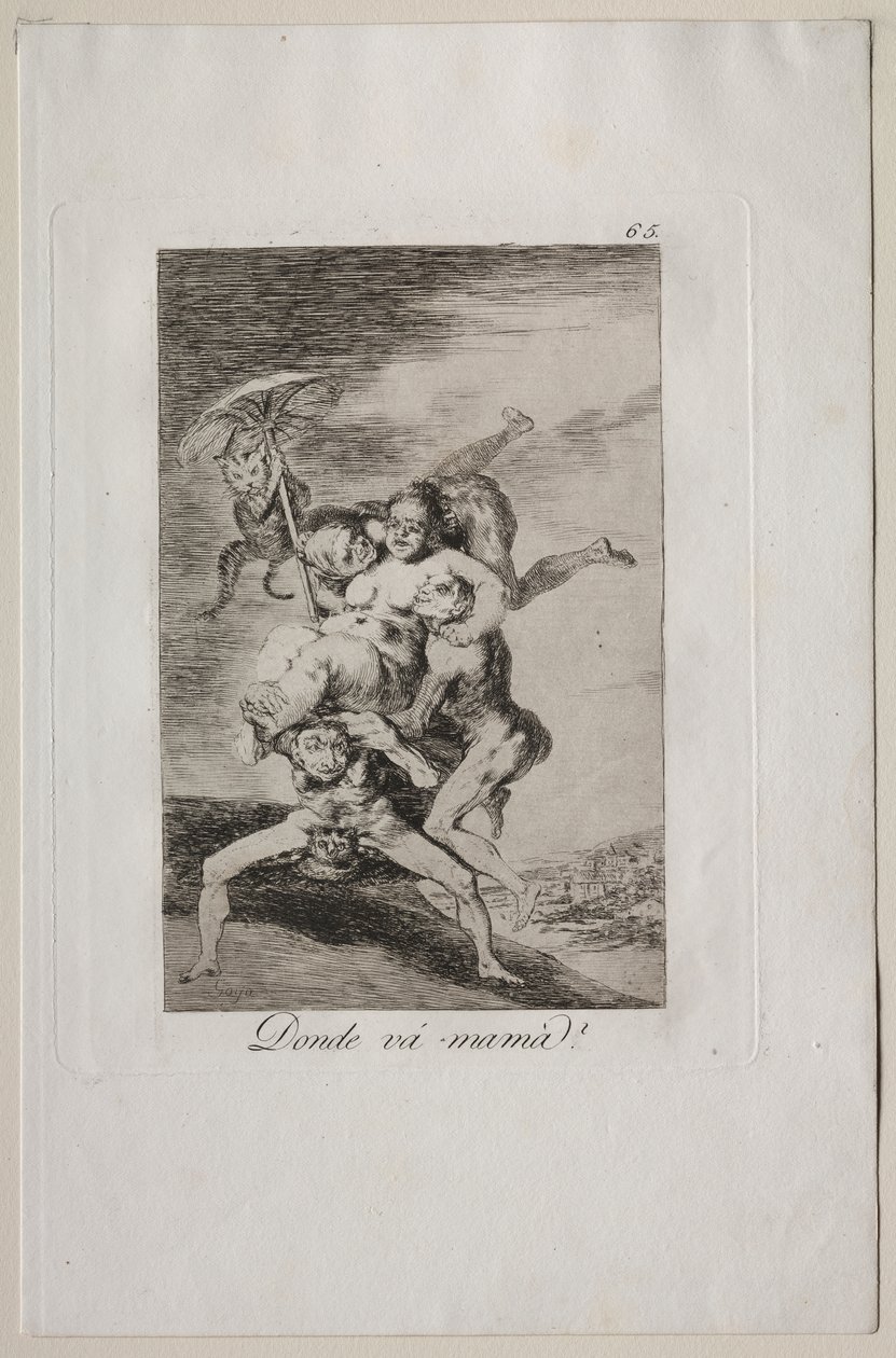 Caprichos: Hvor skal mor? av Francisco de Goya
