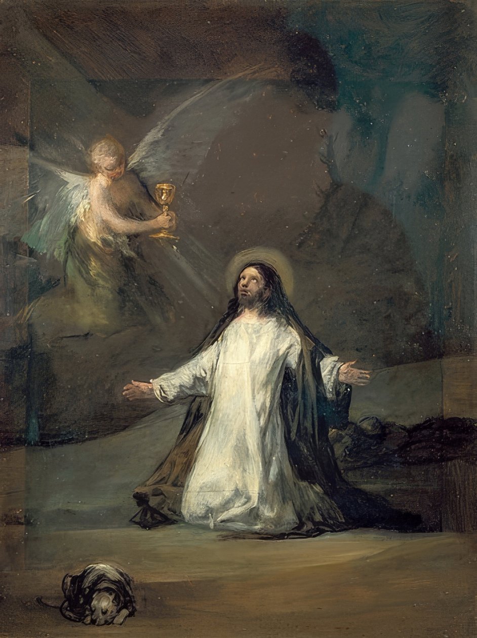 Kristus på Oljeberget. Rundt 1819 av Francisco de Goya