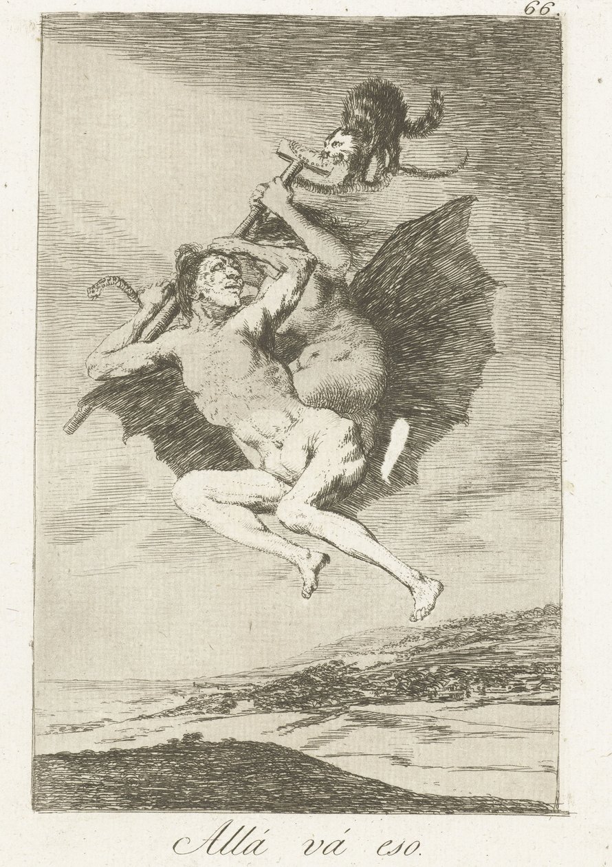 Der går de Allá vá eso (tittel på objekt) Los Caprichos (serietittel) av Francisco de Goya