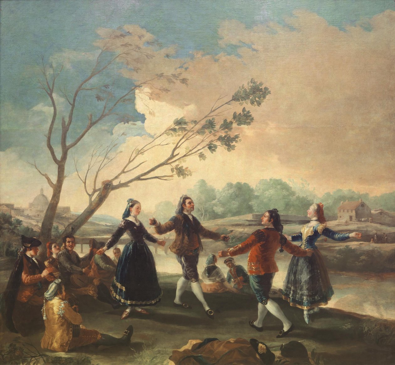 Dans på bredden av elven Manzanares, 1777 av Francisco de Goya