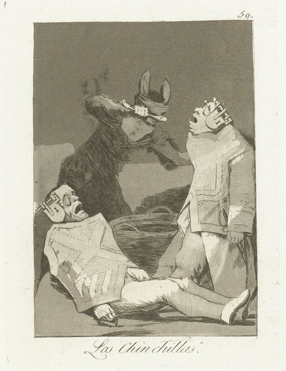 De Chinchillas Los Chinchillas (title on object) Los Caprichos (series title)   1368877   no       norwegian Successfully Translated  Original: Pages from the illustrated book "Panoramic Views along the Banks of the Sumida River (Ehon Sumidagawa ryogan ich av Francisco de Goya