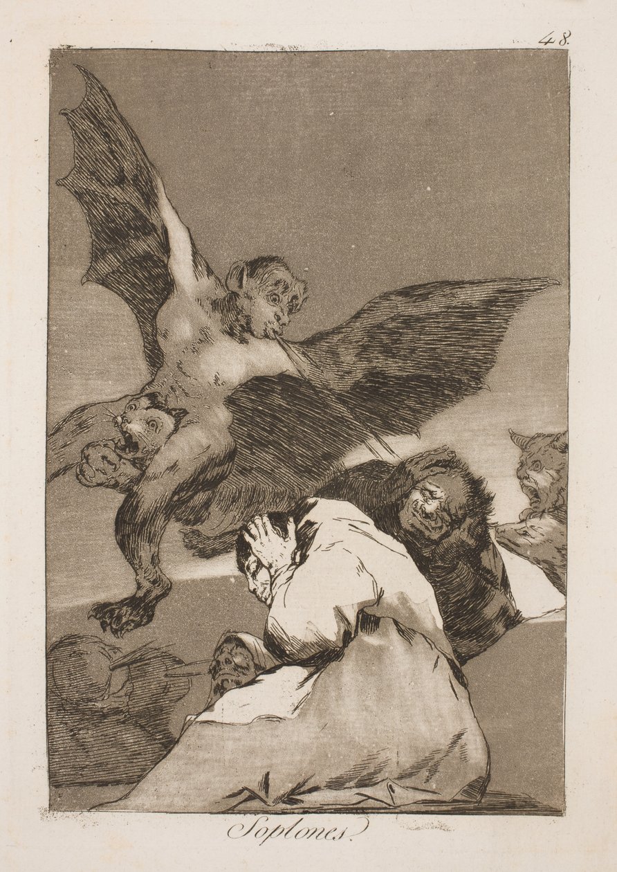 De blåser inn i ørene av Francisco de Goya