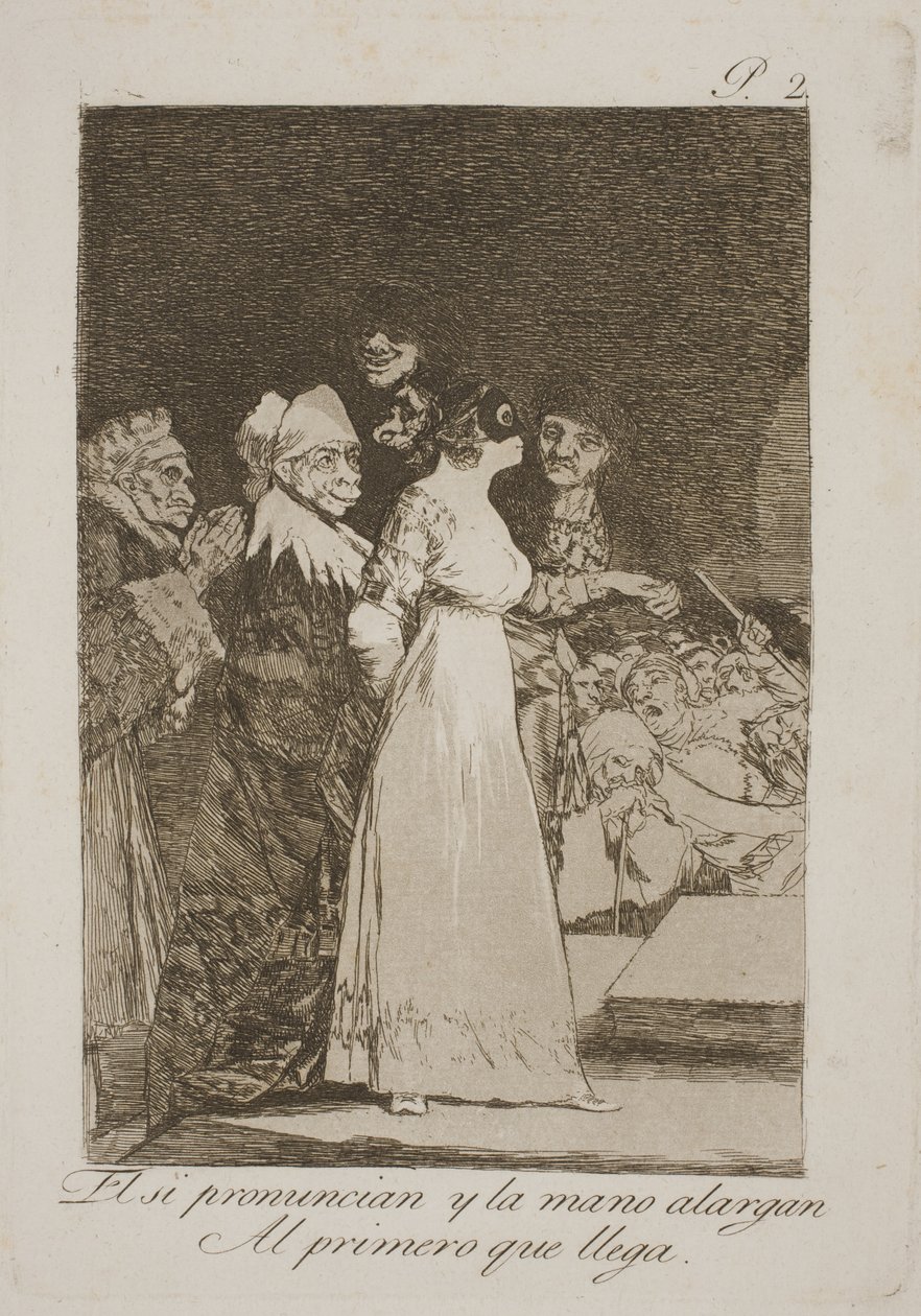 De sier ja og gifter seg med den første best av Francisco de Goya