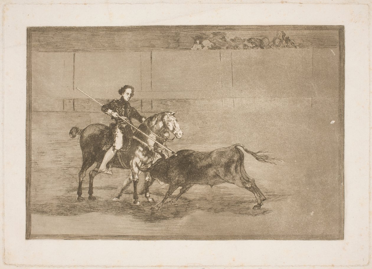 Den feiret Pajueleras mandige mot (på arenaen) i Saragossa av Francisco de Goya