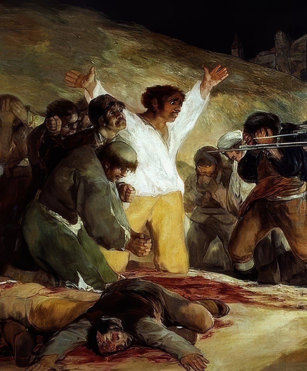 3. mai 1808 (skyting av opprørske gatekjempere). 1814. Detalj av Francisco de Goya