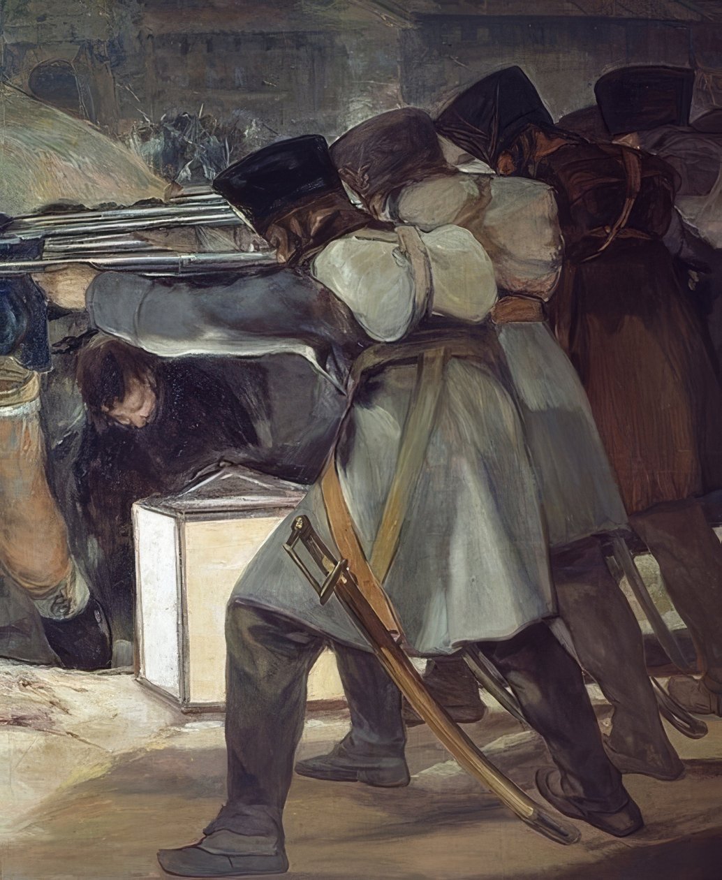 3. mai 1808 (skyting av opprørske gatekjempere). 1814. Detalj av Francisco de Goya